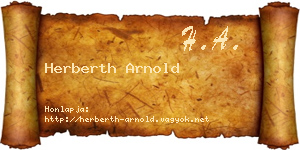 Herberth Arnold névjegykártya